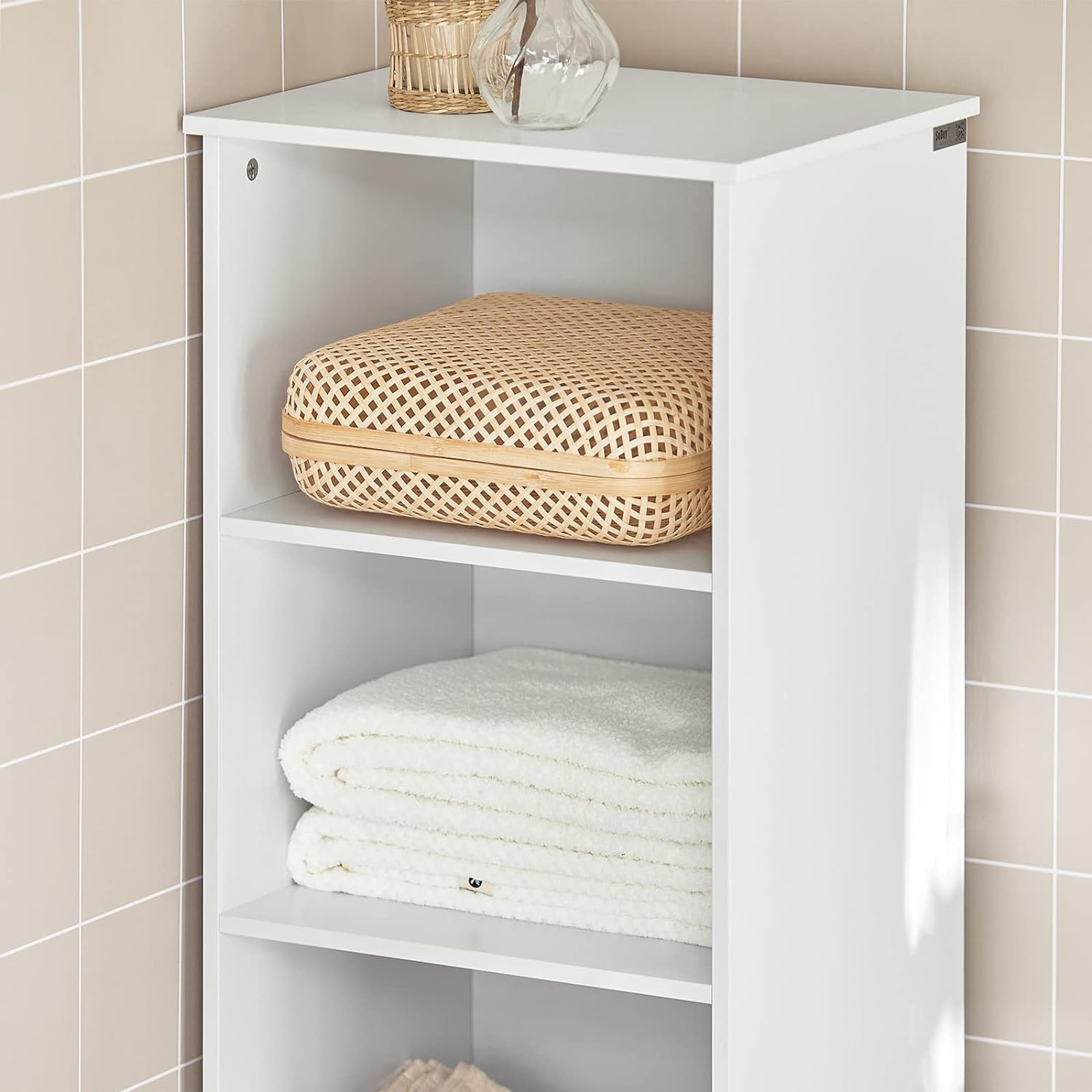 Floor Standing Tall Bathroom Storage Cabinet with Shelves and Drawers,Linen Tower Bath Cabinet, Cabinet with Shelf