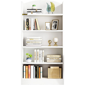 White 5 Shelf Bookcase Wood Tall Bookshelf and Bookshelves Multifunctional Storage Organizer Shelving for Bedroom Library Living