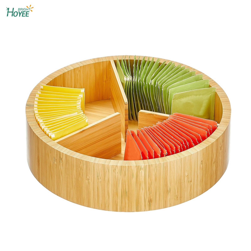 Bamboo Wood Lazy Susan Turntable Spinner Rotating Organizer for Kitchen