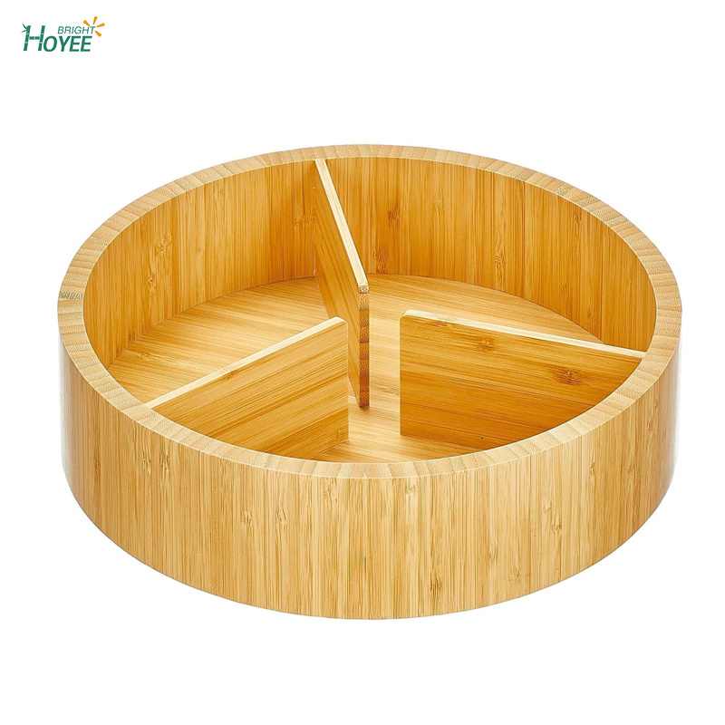 Bamboo Wood Lazy Susan Turntable Spinner Rotating Organizer for Kitchen