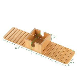 Bamboo Convenient Sofa Drink Holder Removeable Lid Design Couch Cup Holder For Couch Sofa Bed