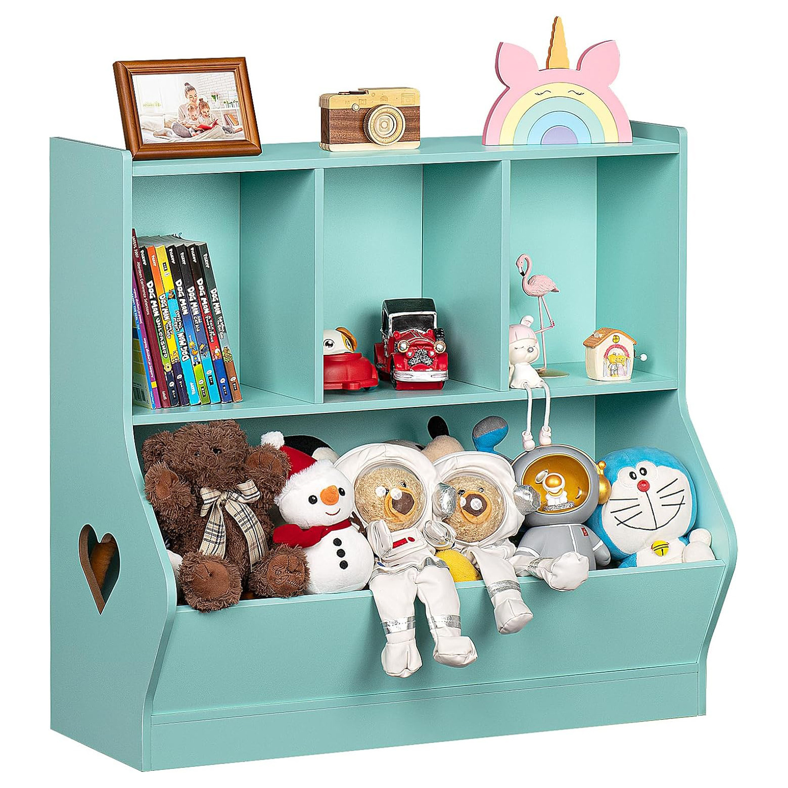 Kids Toy Storage Organizer Children Small Bookcase and Bookshelf Toddler Toy Storage Cabinet Toy Shelf for Playroom, Bedroom