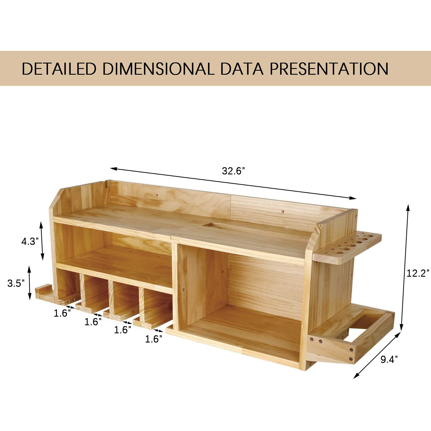 Power Tools Storage Charging Station 5 Drill Hanging Slots Wall Mount Garage Organizers and Storage with Widen Space