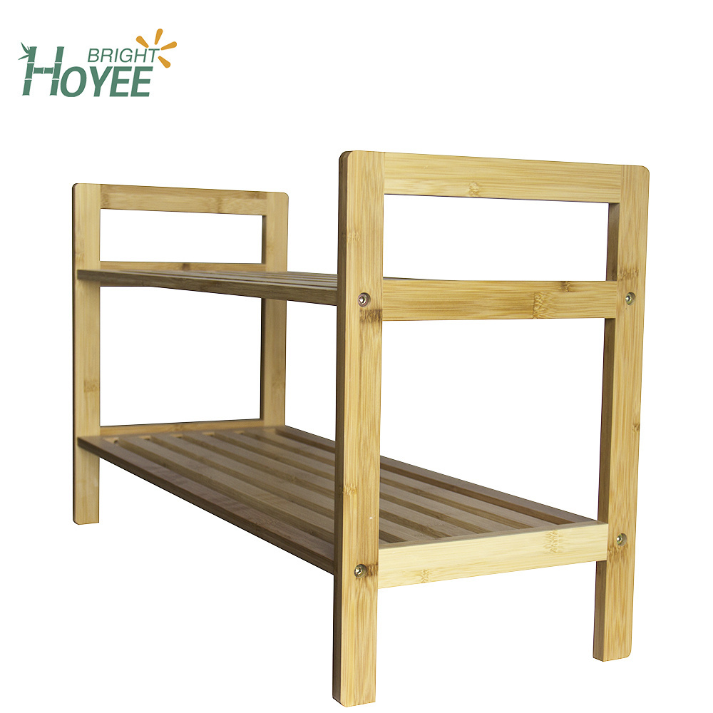 Bamboo Wooden Shoe Rack Storage Display Stand 2-Tier Shelf Shoe Rack Designs