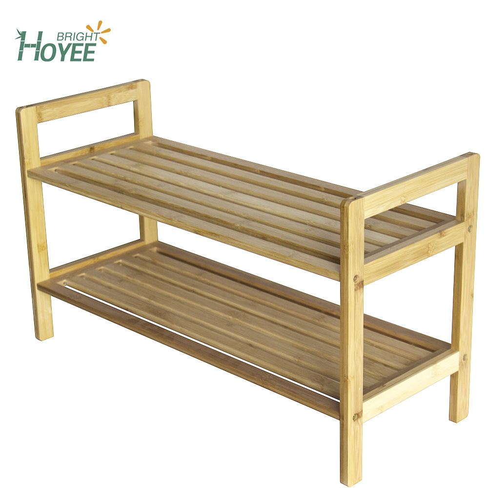 Bamboo Wooden Shoe Rack Storage Display Stand 2-Tier Shelf Shoe Rack Designs