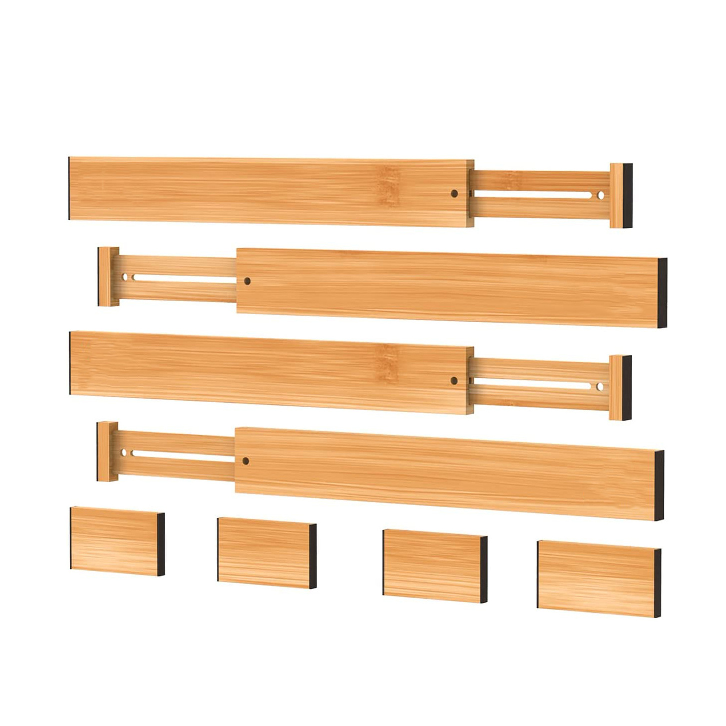 Bamboo Drawer Dividers Organizers Drawer Separators Splitter 17-22 inches Long Adjustable Spring-loaded Organizer