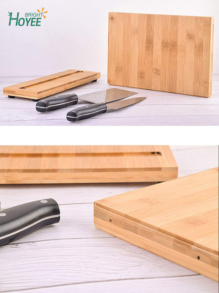 Block Holder Bamboo Knife Dock Organizer Strong Magnets Knife Guard Holder Cutlery Storage