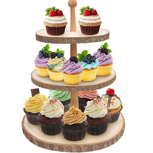 3 Tier Cupcake Holder Wood Tiered Tray Rustic Cupcake Stand