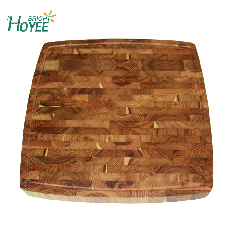 Hot selling Meat Veggies Fruits Bread Teak End Grain Wood Mix Chopping Block Chopping Board