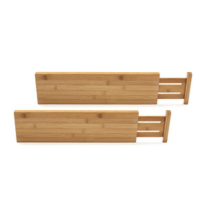 Bamboo Adjustable Deep Kitchen Drawer Dividers Set of 2