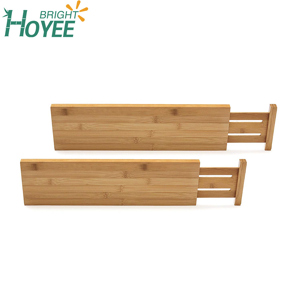 Bamboo Adjustable Deep Kitchen Drawer Dividers Set of 2