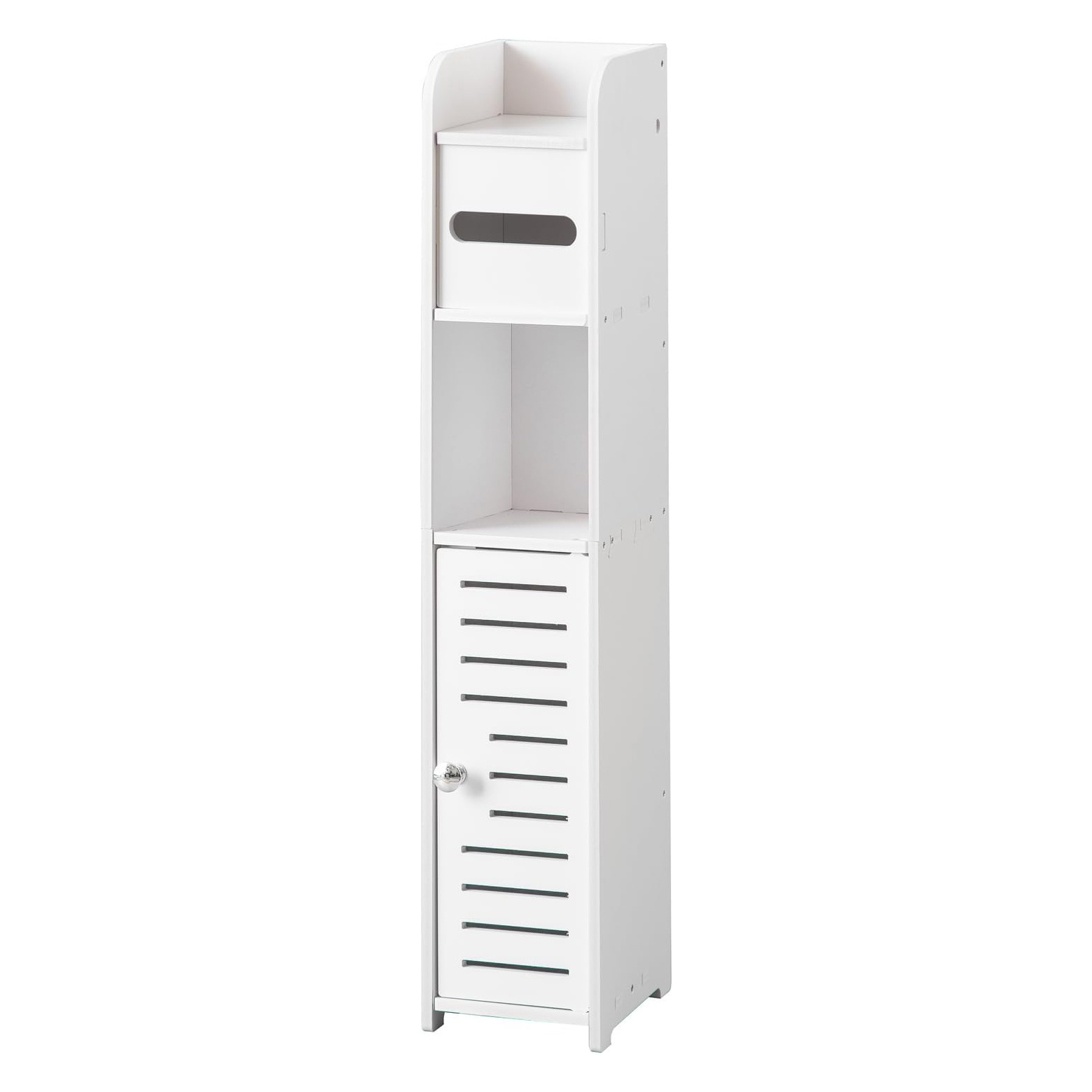 Free Standing White  Bathroom Storage Cabinet wood Toilet Paper Holder Stand Small Bathroom Storage organizer rack