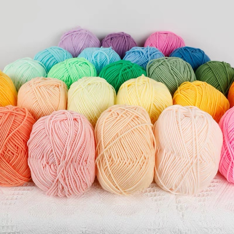 Acrylic Wool millk 5Ply 50g amigurumi tufting hand knitting Milk cotton Yarn for baby