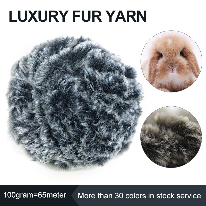 HOYIA Crochet Polyester Soft Warm Fancy Yarn Knitting Fluffy Mink Faux thick Fur Yarn For Weaving