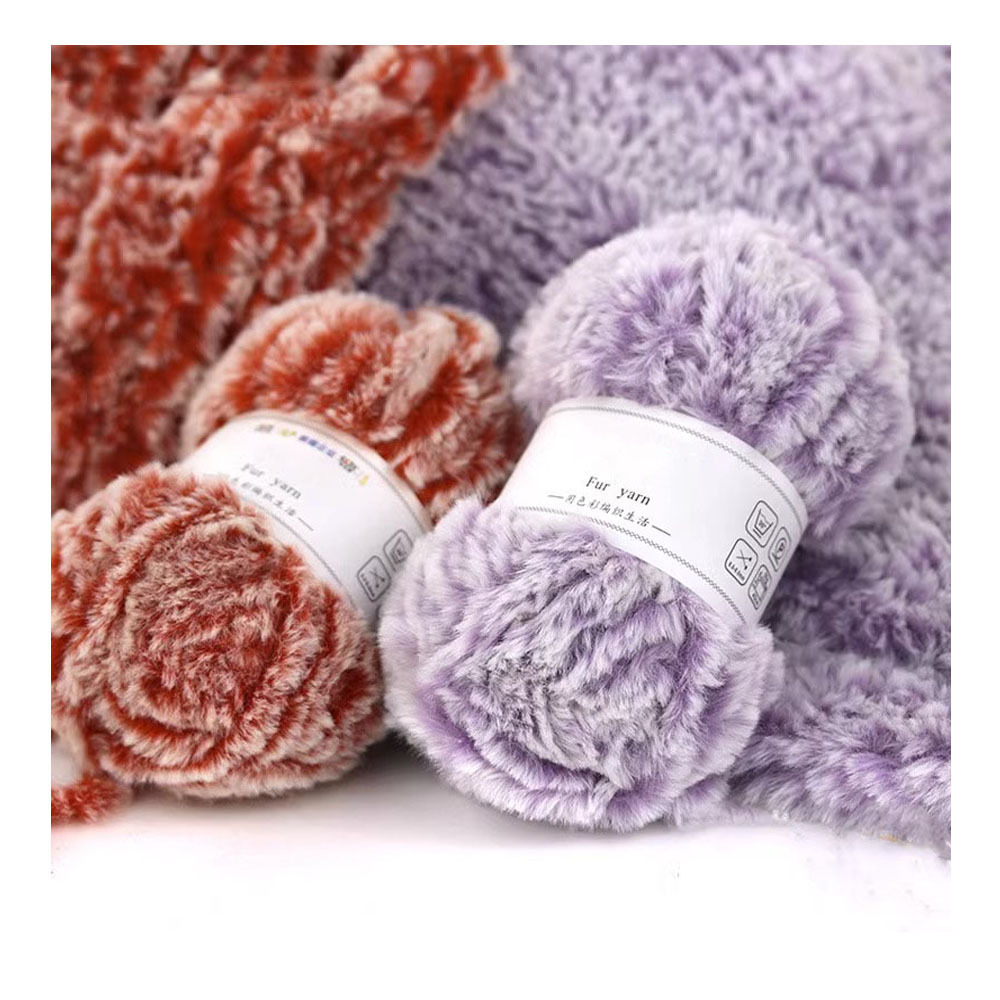 HOYIA Crochet Polyester Soft Warm Fancy Yarn Knitting Fluffy Mink Faux thick Fur Yarn For Weaving