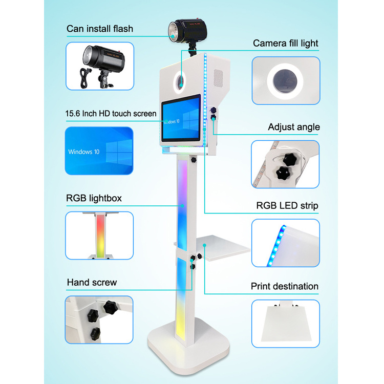 Hot Sale Dslr Photo Booth Machine 15.6 Inch Selfie PhotoBooth Camera For Party Wedding Price Touch Screen Foto Box With Printer