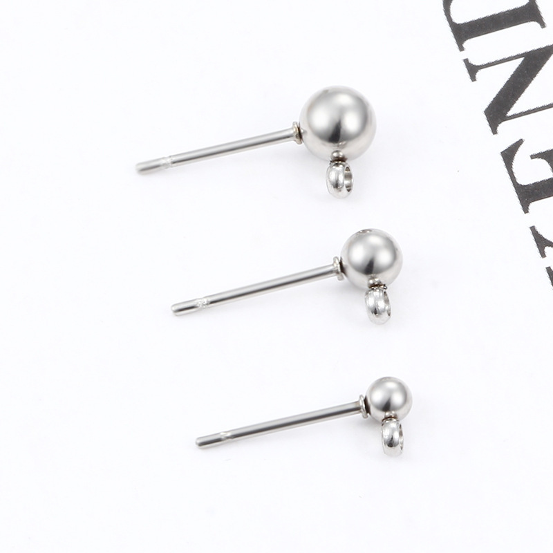 Hoyo wholesale Stainless Steel Hot Sale Special Earring Pin With Welded Spacer Bead For Diy Jewelry Accessories & Findings