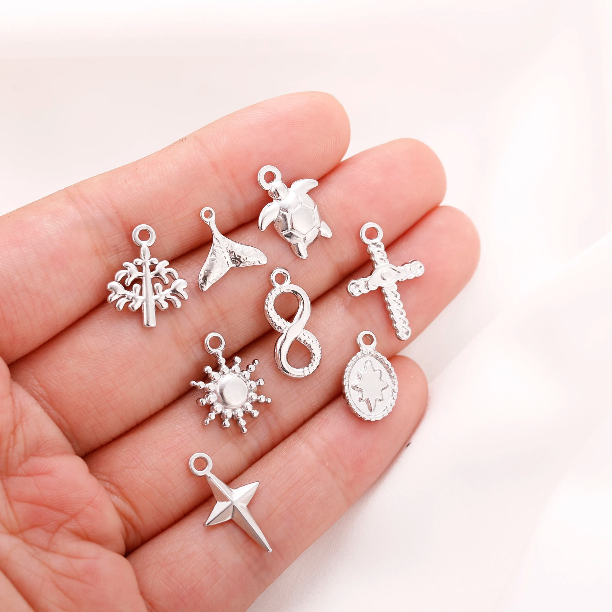 HOYO Stainless Steel Casting Love Sea Turtle Sun Star Charms Small Pendant Diy Earrings Bracelet cute charms for jewelry making