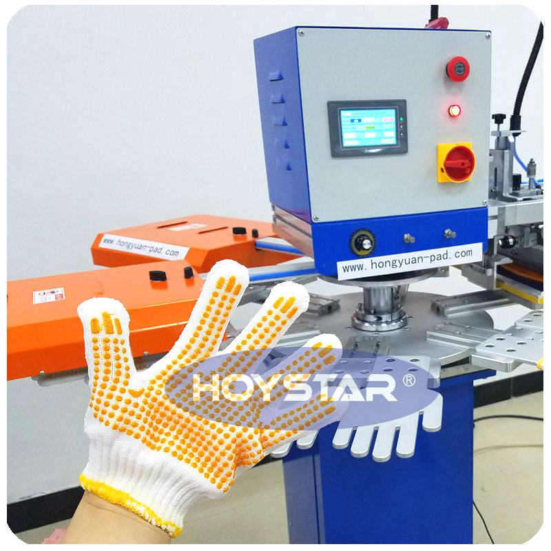 Non Slip Silicon Gloves Dotting Machine Automatic Gloves Screen Printing Machine Knitted Cotton Gloves Dotted