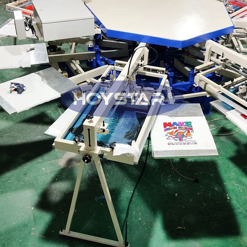 Full Auto Carousel Silk Screen Printing Machine 6 Color For Clothes/Cotton T-shirt