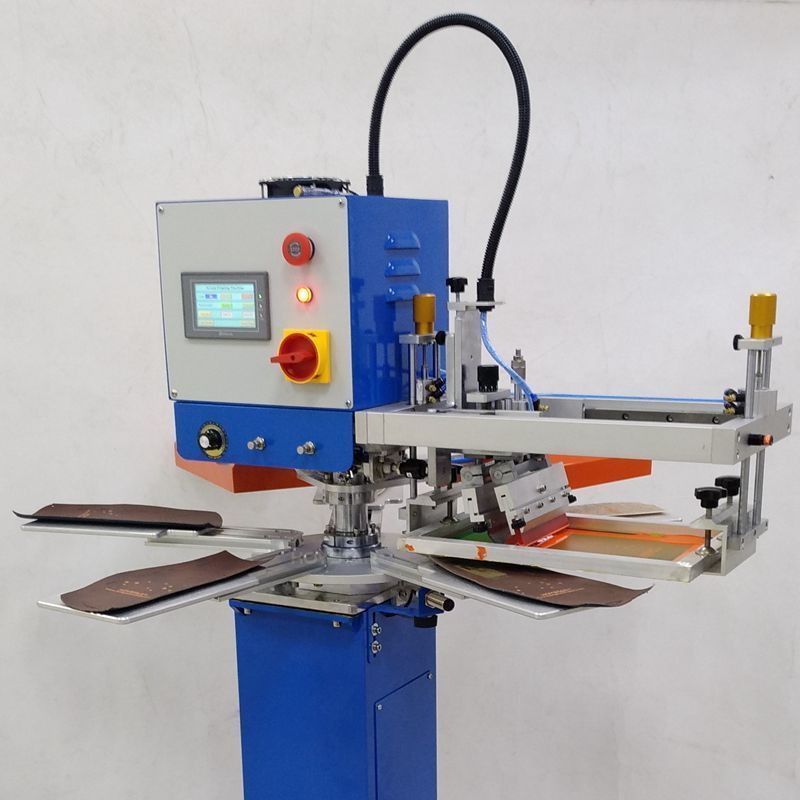 5 Stations Silk Screen Leather Printing Machine