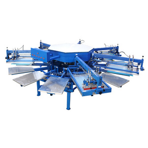 Full Auto Carousel Silk Screen Printing Machine 6 Color For Clothes/Cotton T-shirt