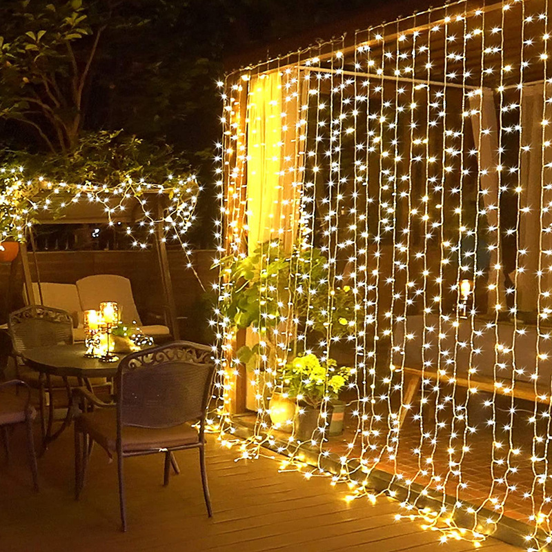 Remote Control LED Twinkle Curtain String Lights Lighting Led Curtain Lamp For Indoor Outdoor Decoration