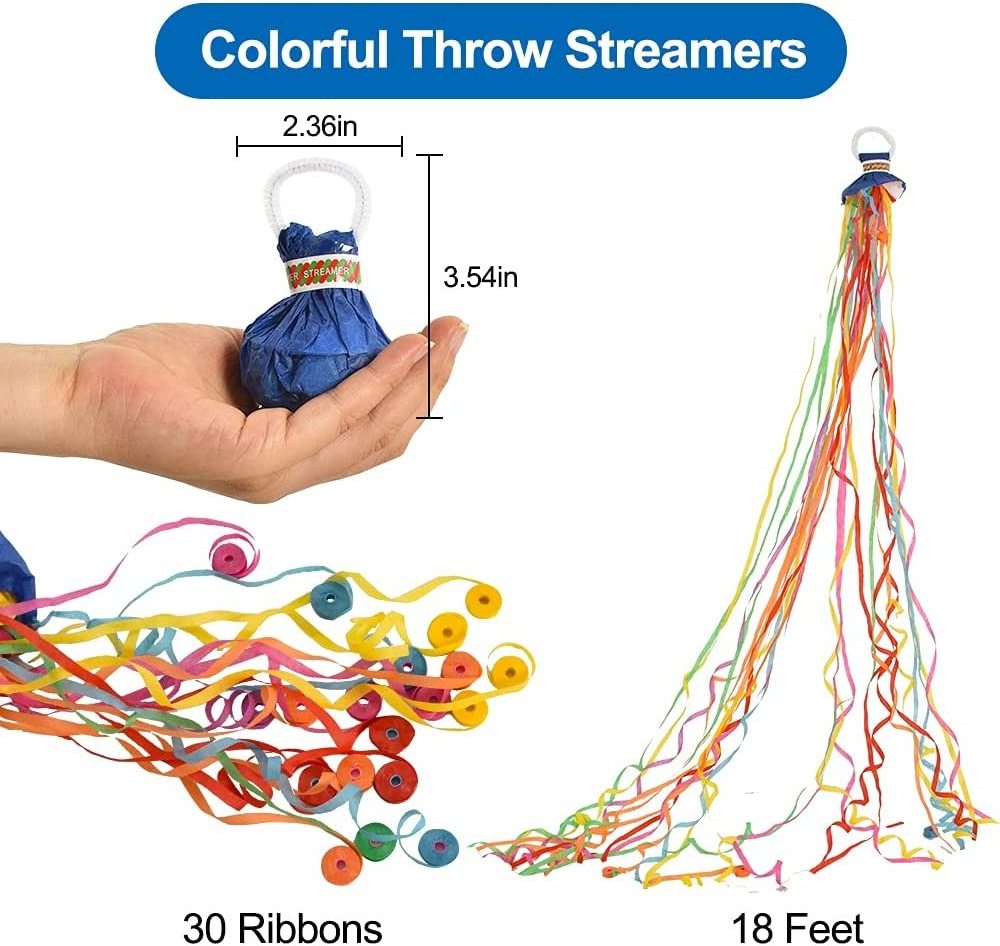 No Mess Paper Crackers Streamers Poppers Colorful Hand Throw Confetti Poppers for Birthday Wedding Party Celebrations