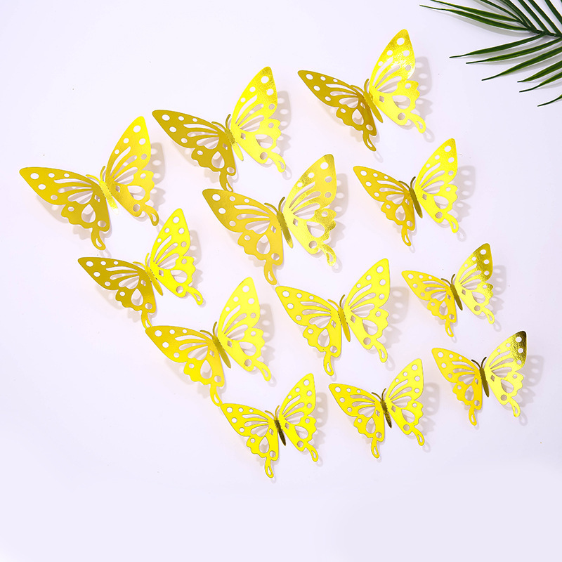 Hollow 3D Butterfly Wall Stickers Home Decoration Living Room Three-dimensional Butterfly Wall Stickers