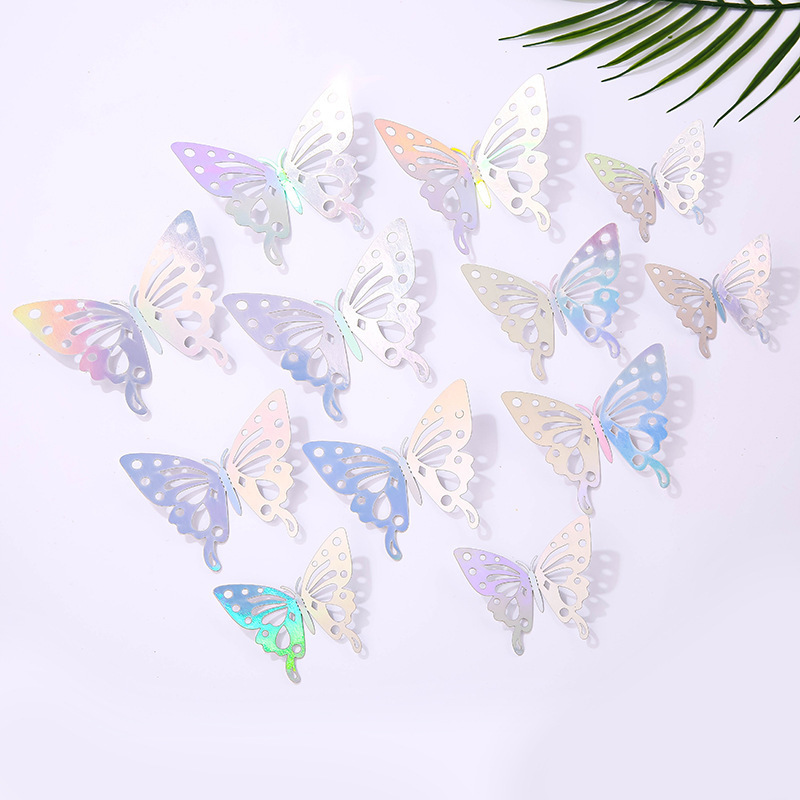 Hollow 3D Butterfly Wall Stickers Home Decoration Living Room Three-dimensional Butterfly Wall Stickers