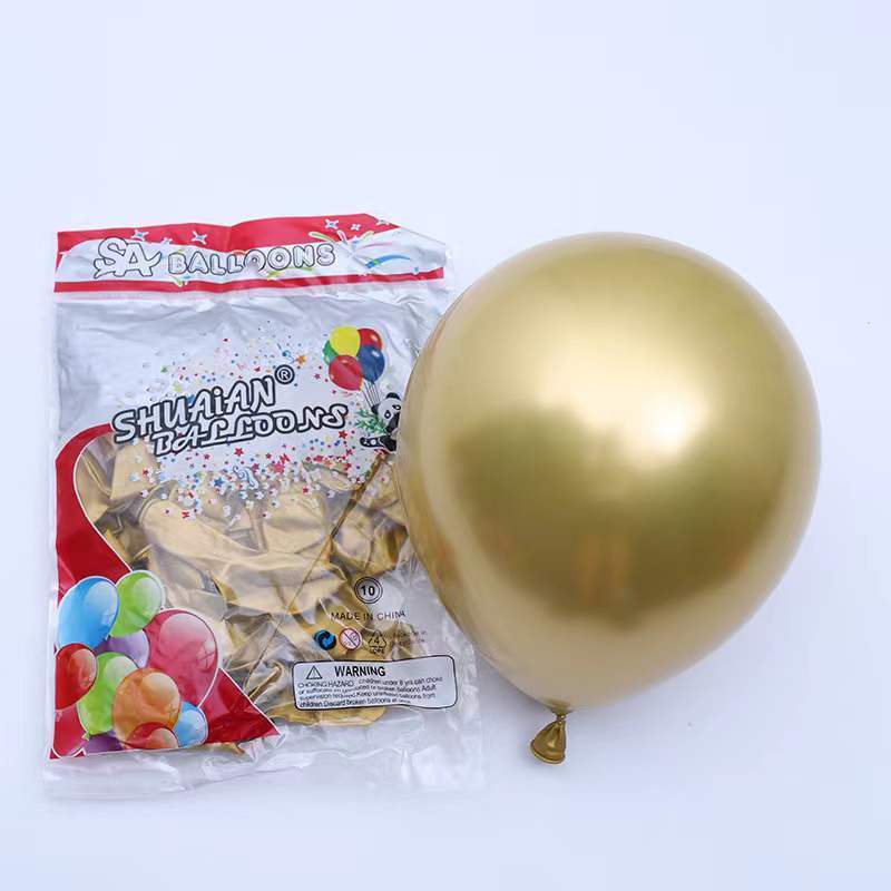 2021 Factory Price chrome balloons 12 inch rose gold WholeSale globos silver qualatex birthday decoration Wedding Balloons