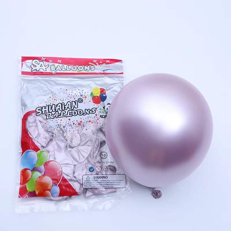 2021 Factory Price chrome balloons 12 inch rose gold WholeSale globos silver qualatex birthday decoration Wedding Balloons