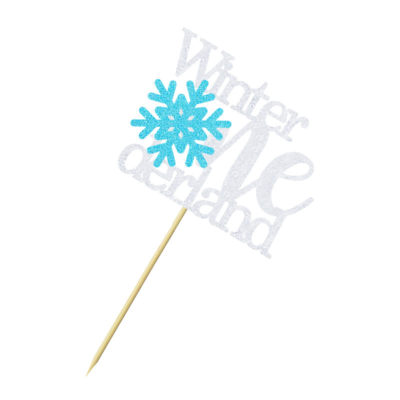 1st Birthday Cake Topper Winter one derland Winter Wonderland Snowflake Cake Topper Snow Ice Christmas Theme Party Decoration