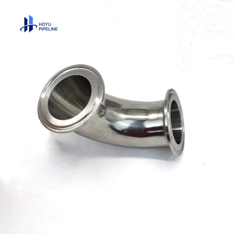 Food Grade Material SS304 Elbow 90 Degree Stainless Steel Tri Clamp Sanitary Pipe Fitting 1.5