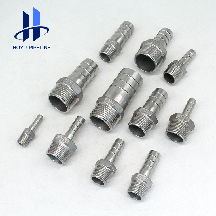 304 Stainless Steel Swivel Hose Fitting Hydraulic Connector Hose Nipple Tube 3 Way Tee Y Branch Connector