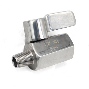 High Pressure Manual 1/4-1inch Bsp Npt 304 316 stainless steel mini ball valve Female Male Thread 2 Way Manual Ball Valve