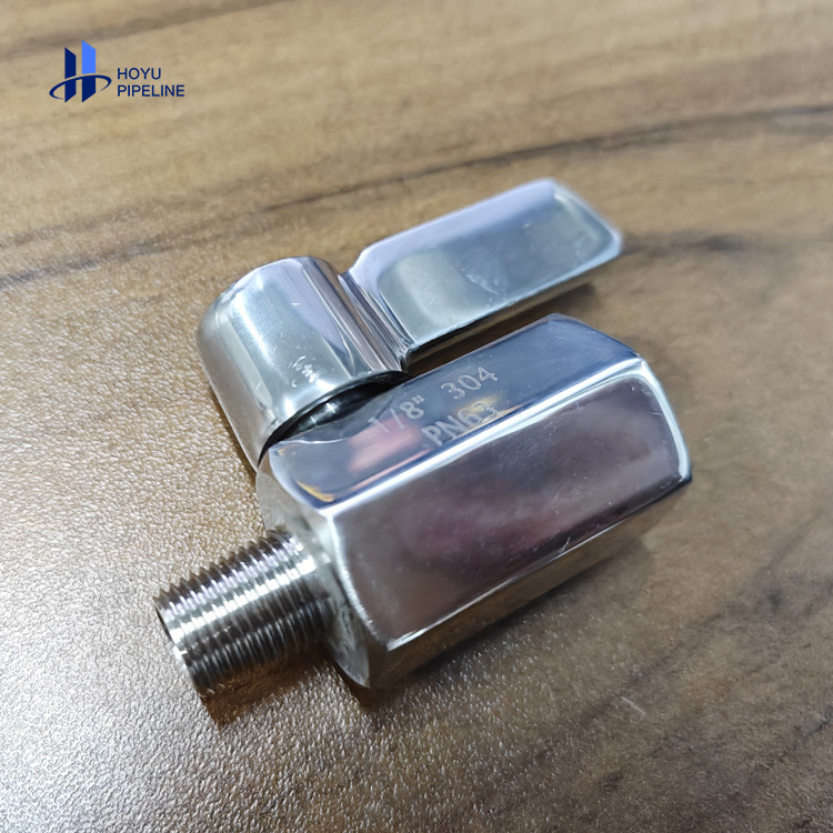 High Pressure Manual 1/4-1inch Bsp Npt 304 316 stainless steel mini ball valve Female Male Thread 2 Way Manual Ball Valve