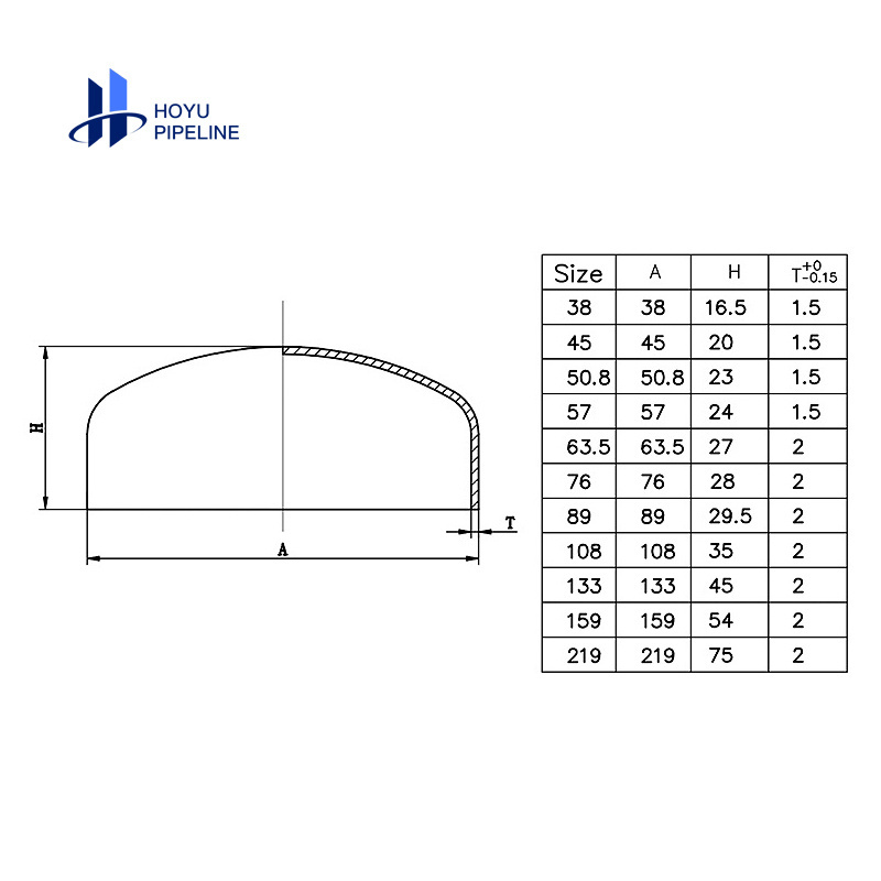 Stainless Steel torispherical lid Welded Pipe Elliptical Dished Seal Head Ends Cap orispherical Tank End Covers