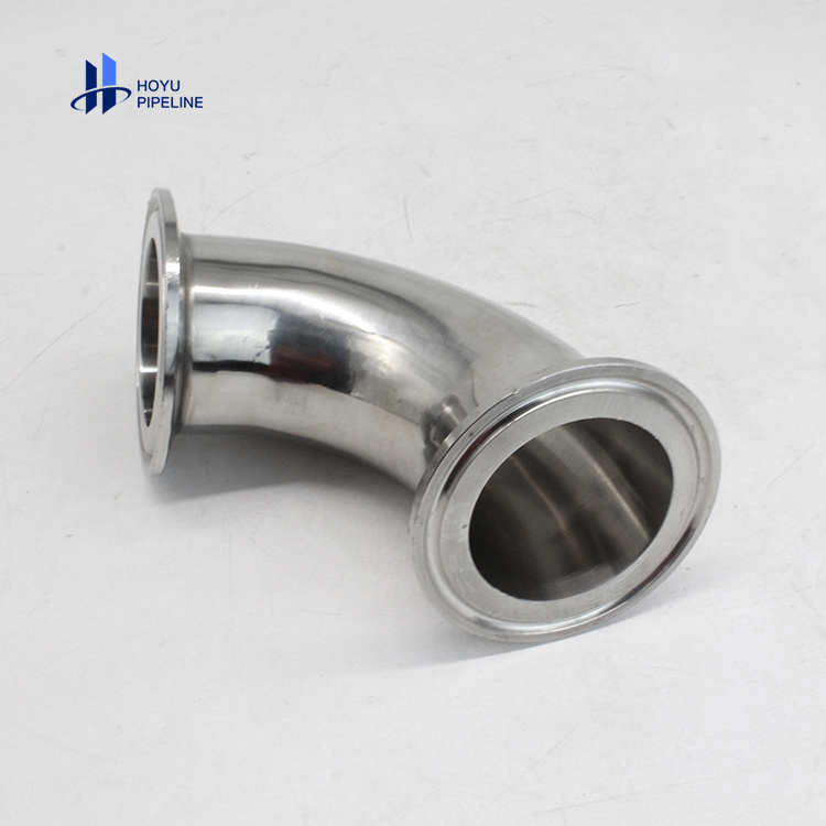 Food Grade Material SS304 Elbow 90 Degree Stainless Steel Tri Clamp Sanitary Pipe Fitting 1.5