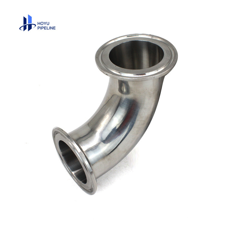 Food Grade Material SS304 Elbow 90 Degree Stainless Steel Tri Clamp Sanitary Pipe Fitting 1.5