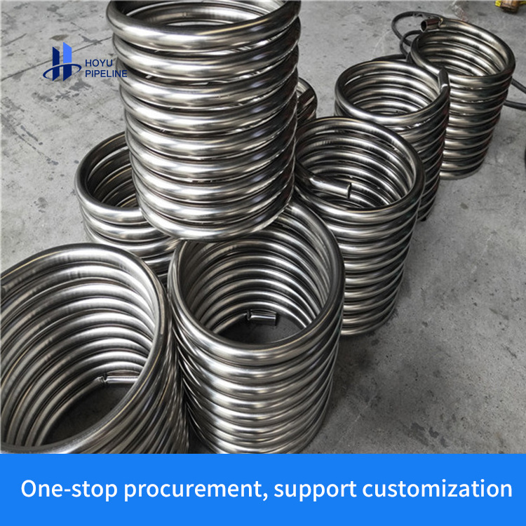 Sanitary Stainless Steel 304 Spiral Coiling Coil Heat Exchanger Coil  Pipe Welded Spiral Heat  water cooler exchanger tube