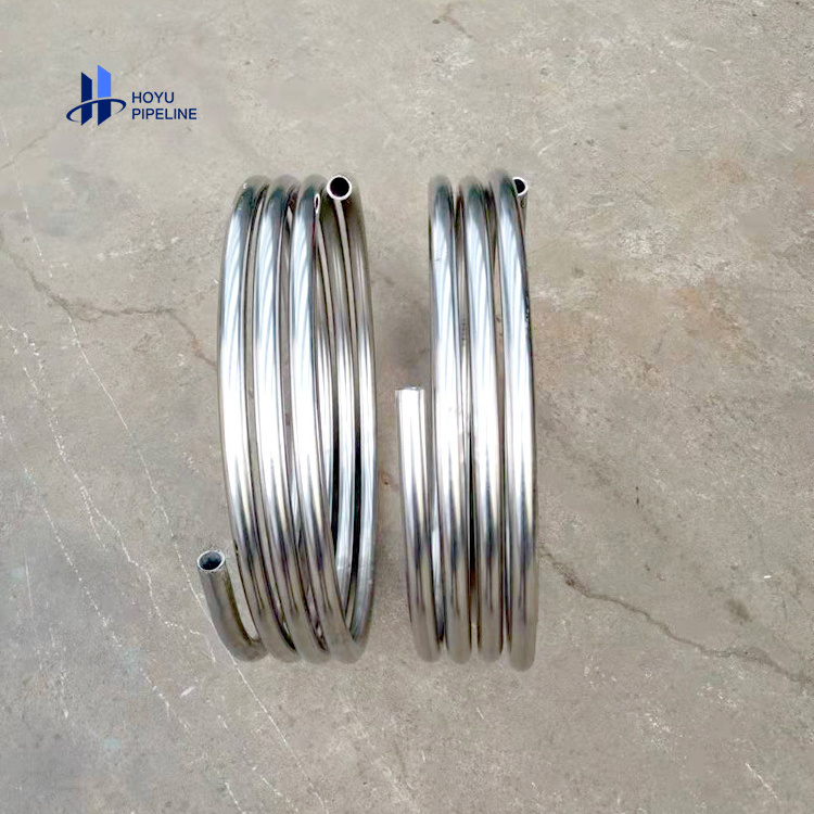 Sanitary Stainless Steel 304 Spiral Coiling Coil Heat Exchanger Coil  Pipe Welded Spiral Heat  water cooler exchanger tube