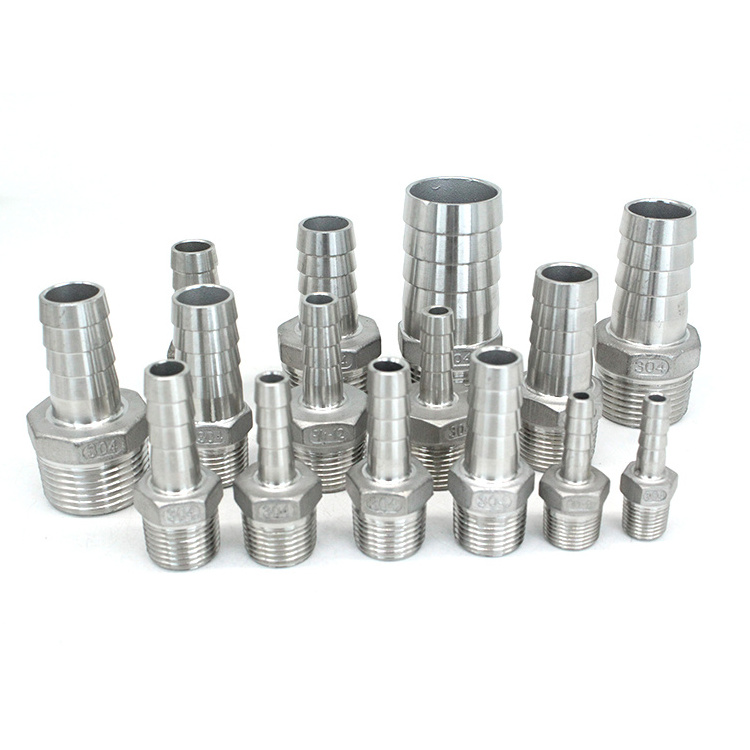 304/316 Hose Pipe Nipple Hydraulic Fittings male nipple 60 weight thread Stainless Steel Barrel Nipple for Connecting