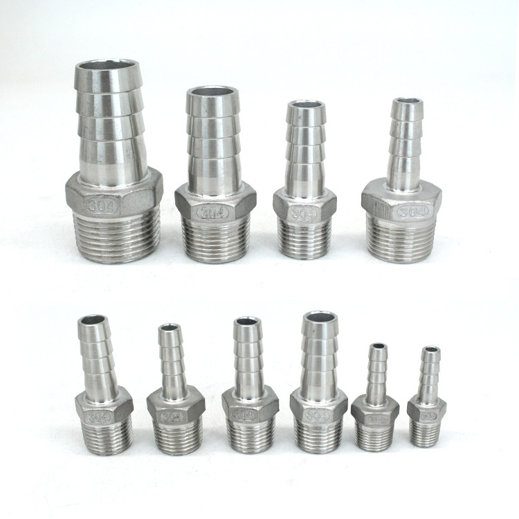 304/316 Hose Pipe Nipple Hydraulic Fittings male nipple 60 weight thread Stainless Steel Barrel Nipple for Connecting