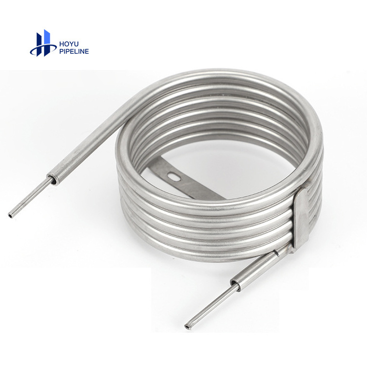 Sanitary Stainless Steel 304 Spiral Coiling Coil Heat Exchanger Coil  Pipe Welded Spiral Heat  water cooler exchanger tube