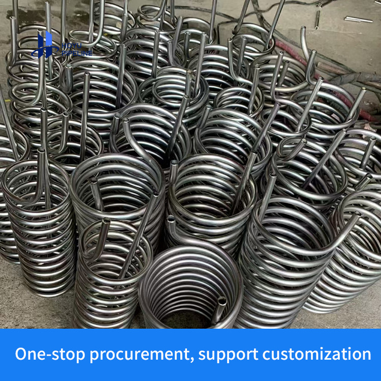 Sanitary Stainless Steel 304 Spiral Coiling Coil Heat Exchanger Coil  Pipe Welded Spiral Heat  water cooler exchanger tube