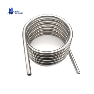 Sanitary Stainless Steel 304 Spiral Coiling Coil Heat Exchanger Coil  Pipe Welded Spiral Heat  water cooler exchanger tube