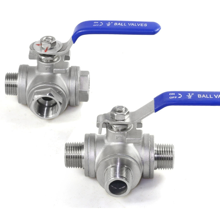 ss304 316 Stainless Steel 3-Way Ball Valve 3/4