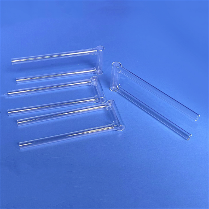 Transparent U Shape Quartz Test Tube Fused Glass Clear Sampling Tube For Bet Chemical Analysis