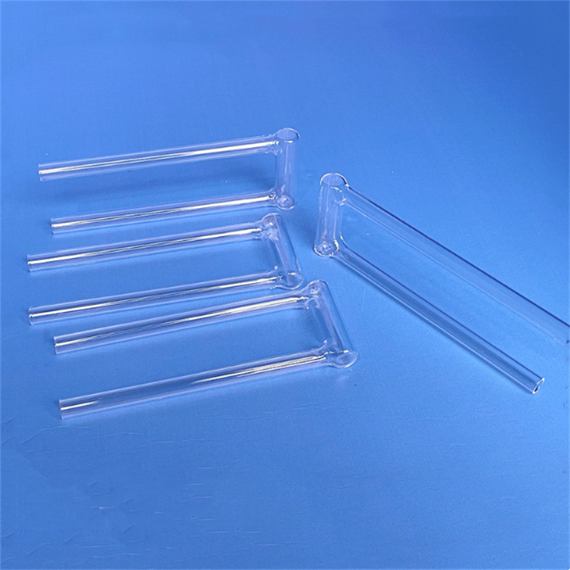 Transparent U Shape Quartz Test Tube Fused Glass Clear Sampling Tube For Bet Chemical Analysis